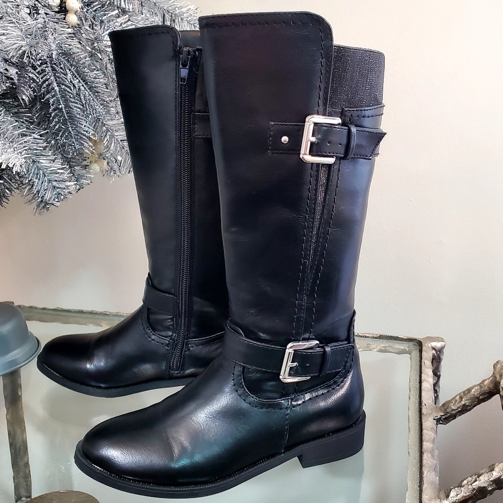 Little girl's True Craft black faux leather tall riding boot Size 13